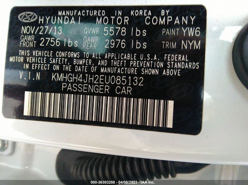 2014 HYUNDAI EQUUS SIGNATURE KMHGH4JH2EU085132