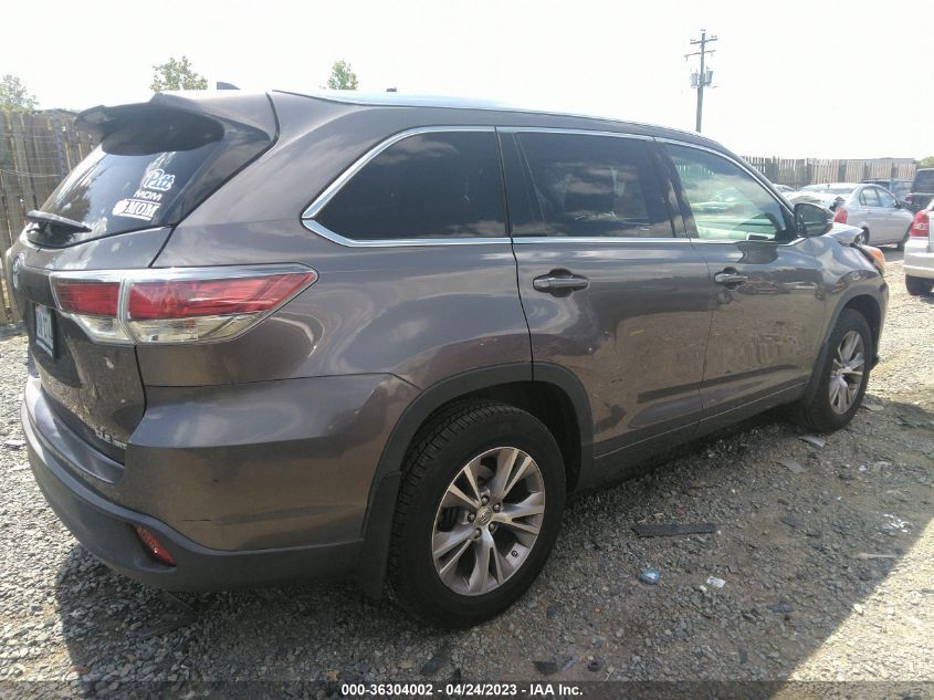 2015 TOYOTA HIGHLANDER XLE - 5TDJKRFH2FS092086