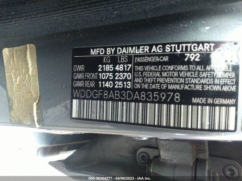 2013 MERCEDES-BENZ C-CLASS C 300 - WDDGF8AB3DA835978