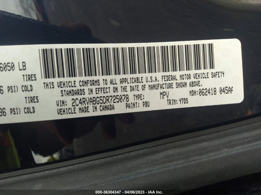 2013 VOLKSWAGEN ROUTAN SE W/RSE & NAVIGATION 2C4RVABG5DR725078