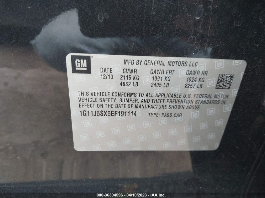 2014 CHEVROLET MALIBU LTZ - 1G11J5SX5EF191114
