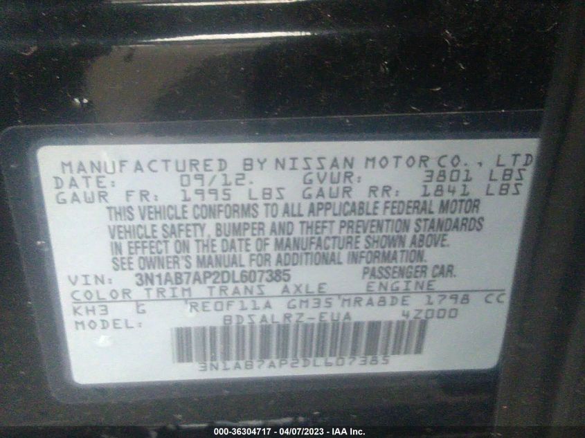 2013 NISSAN SENTRA SR - 3N1AB7AP2DL607385