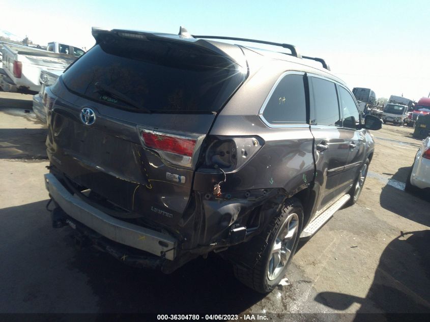 2016 TOYOTA HIGHLANDER HYBRID LIMITED - 5TDDCRFH0GS018631