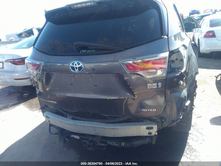 2016 TOYOTA HIGHLANDER HYBRID LIMITED - 5TDDCRFH0GS018631