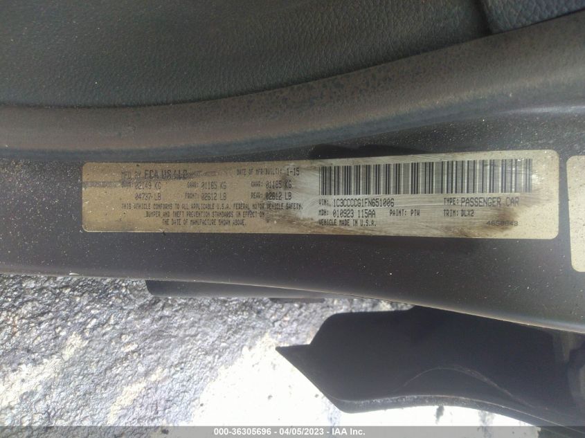 2015 CHRYSLER 200 C - 1C3CCCCG1FN651006
