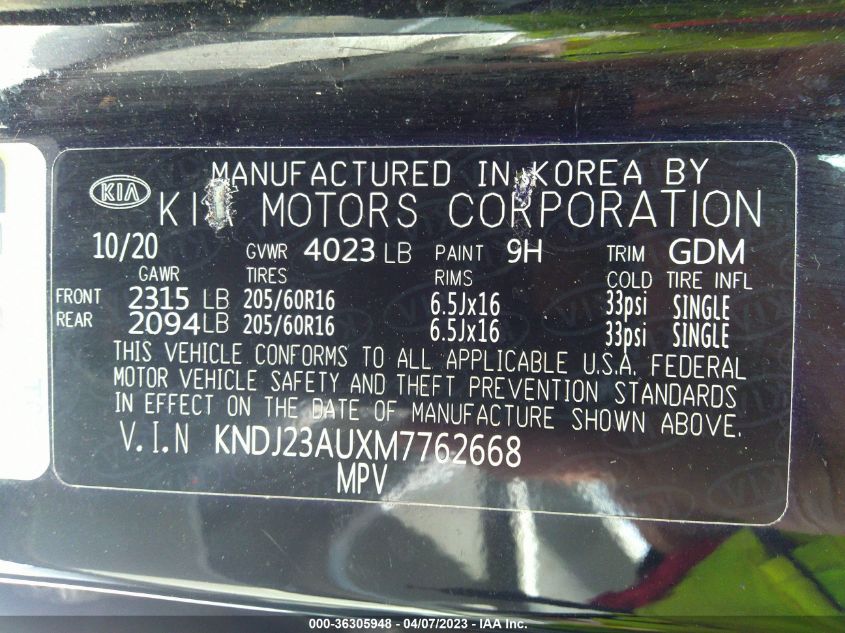 2021 KIA SOUL LX - KNDJ23AUXM7762668
