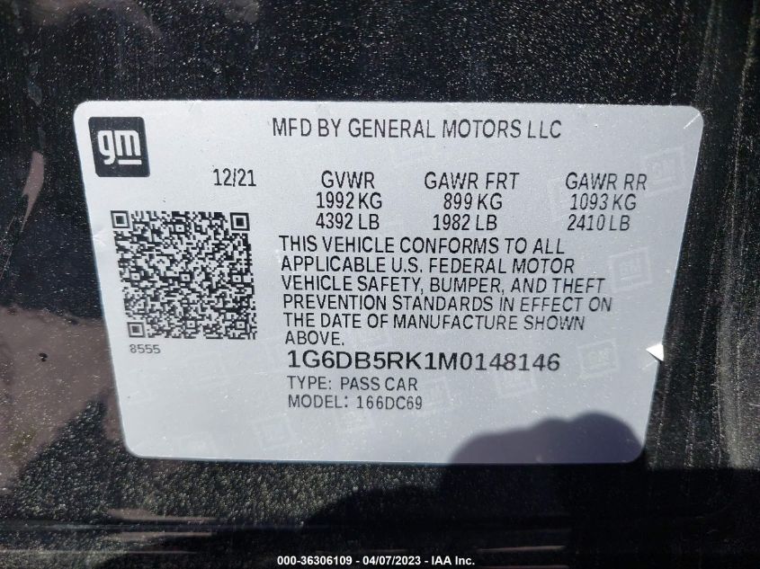 2021 CADILLAC CT4 PREMIUM LUXURY 1G6DB5RK1M0148146