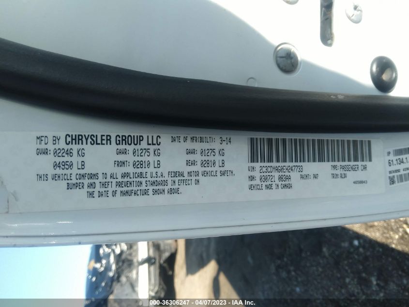 2014 DODGE CHALLENGER SXT PLUS - 2C3CDYAG0EH247733