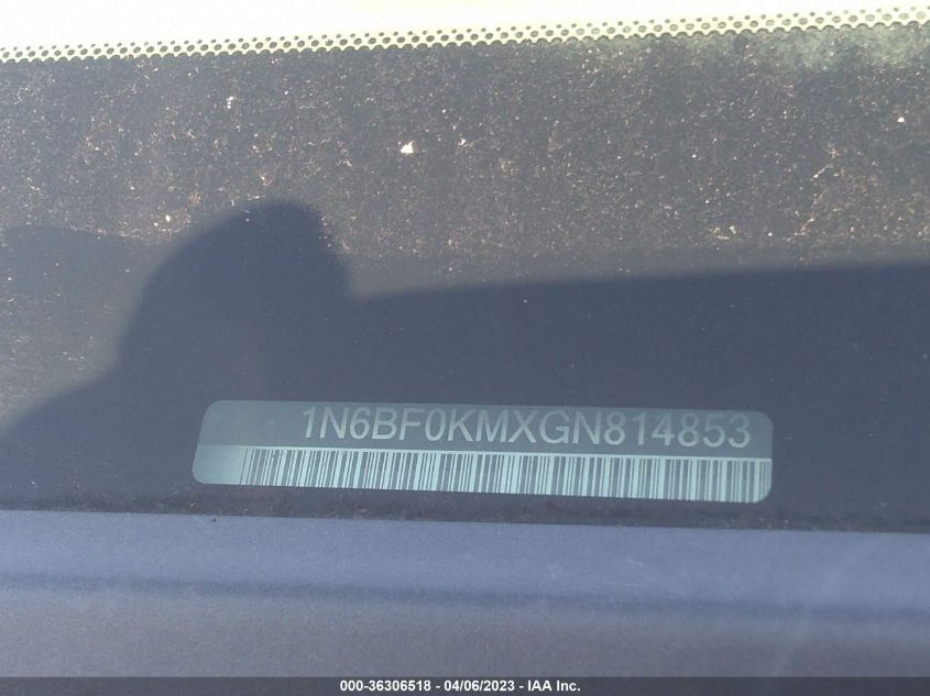 2016 NISSAN NV S 1N6BF0KMXGN814853