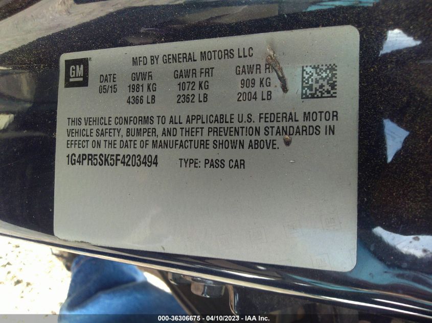 2015 BUICK VERANO CONVENIENCE GROUP - 1G4PR5SK5F4203494