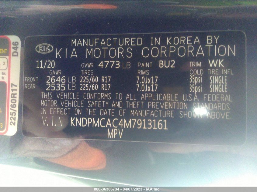 2021 KIA SPORTAGE LX - KNDPMCAC4M7913161