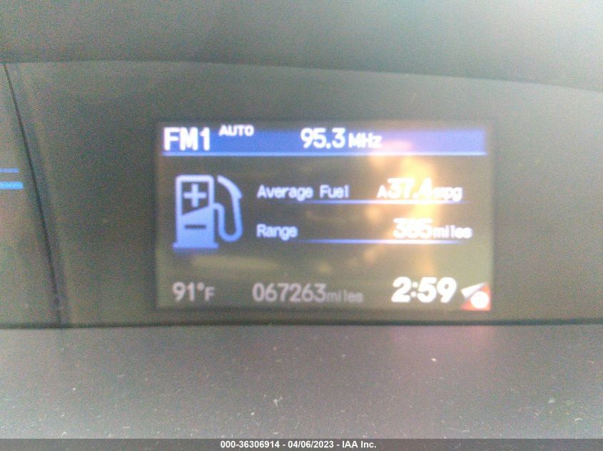 2013 HONDA CIVIC HYBRID 19XFB4F22DE000941