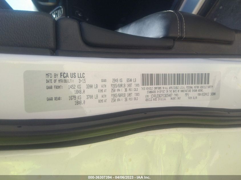 2015 JEEP GRAND CHEROKEE LIMITED - 1C4RJEBG7FC825407