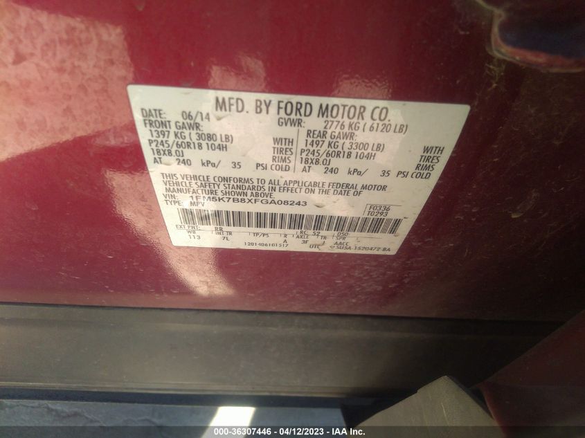 2015 FORD EXPLORER BASE - 1FM5K7B8XFGA08243