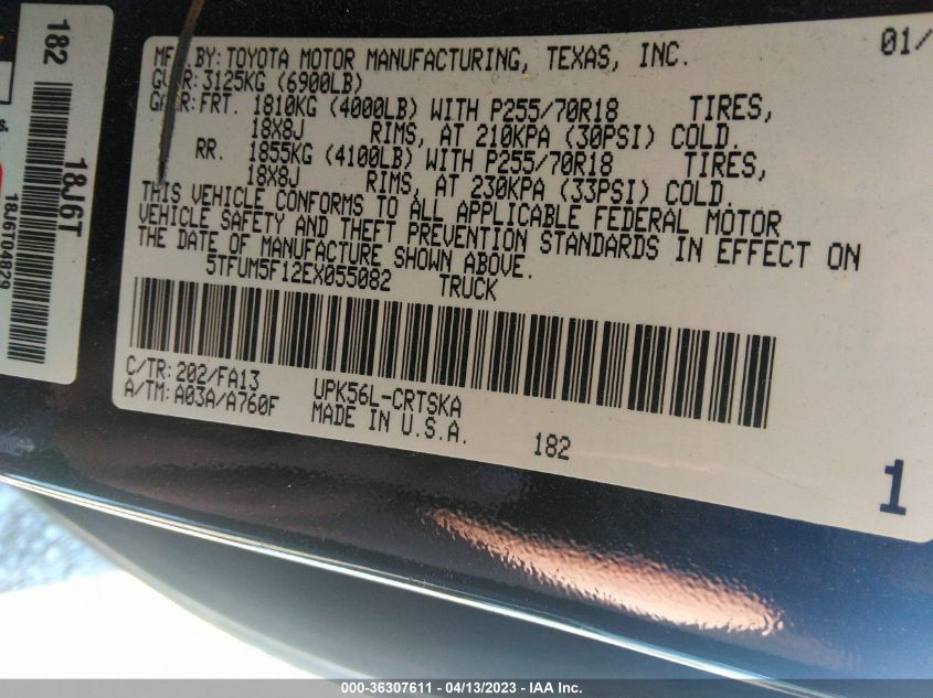 2014 TOYOTA TUNDRA 4WD TRUCK SR/SR5 - 5TFUM5F12EX055082