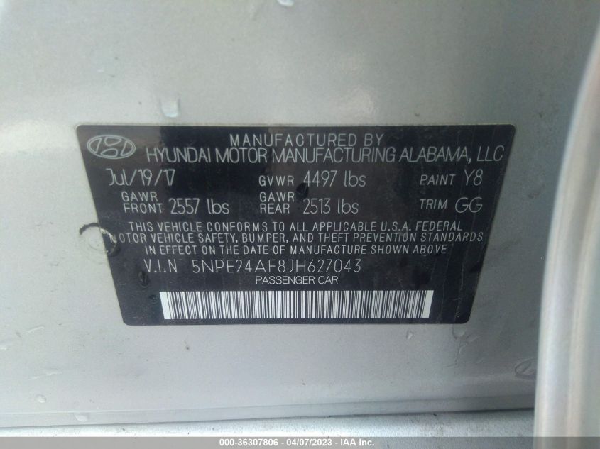 2018 HYUNDAI SONATA SE - 5NPE24AF8JH627043