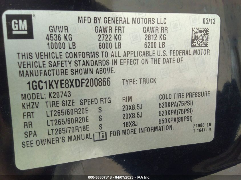 2013 CHEVROLET SILVERADO 2500HD LTZ - 1GC1KYE8XDF200866