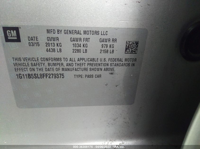 2015 CHEVROLET MALIBU LS - 1G11B5SL8FF279375