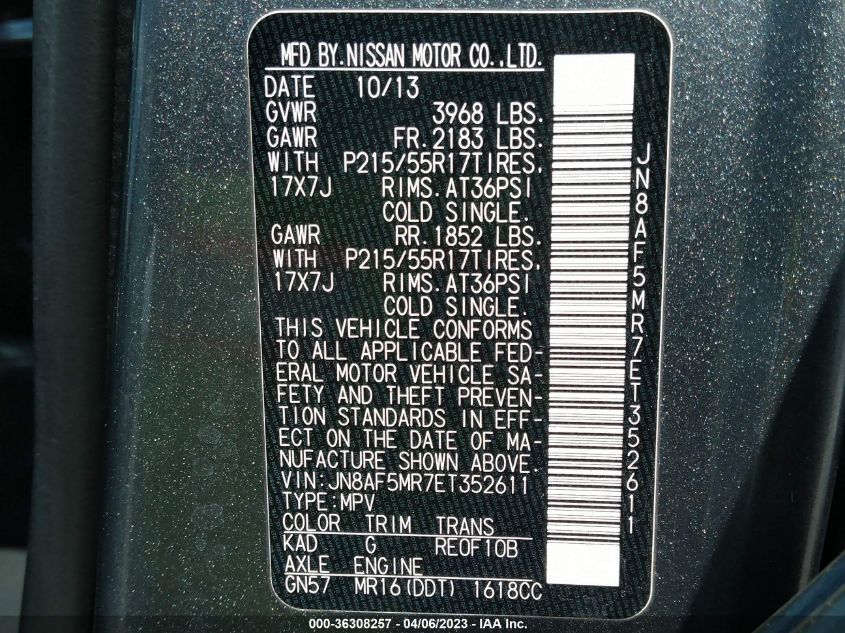 2014 NISSAN JUKE S - JN8AF5MR7ET352611