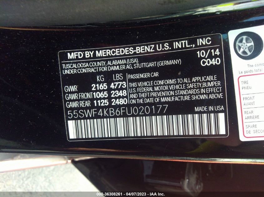2015 MERCEDES-BENZ C-CLASS C 300 - 55SWF4KB6FU020177