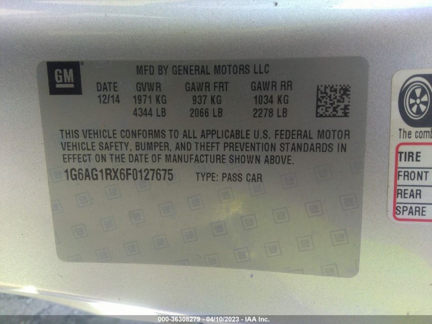 2015 CADILLAC ATS COUPE STANDARD AWD 1G6AG1RX6F0127675