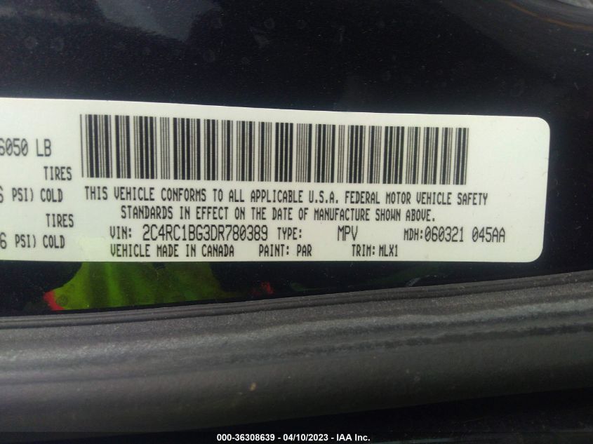 2013 CHRYSLER TOWN & COUNTRY TOURING - 2C4RC1BG3DR780389