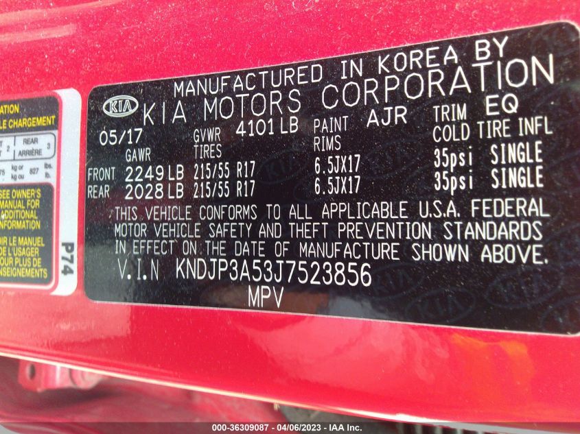 2018 KIA SOUL + - KNDJP3A53J7523856