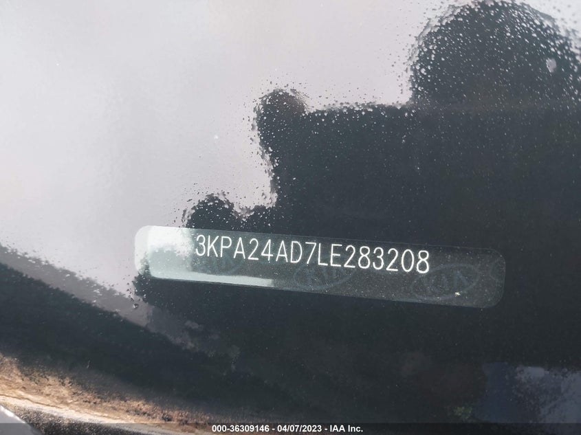 VIN 3KPA24AD7LE283208 2020 KIA RIO S