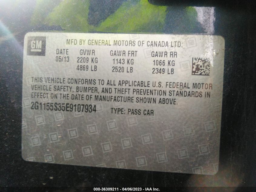 2014 CHEVROLET IMPALA LTZ - 2G1155S35E9107934