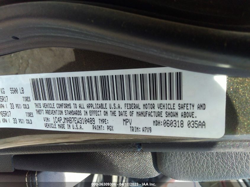 2014 JEEP CHEROKEE SPORT - 1C4PJMAB7EW310489