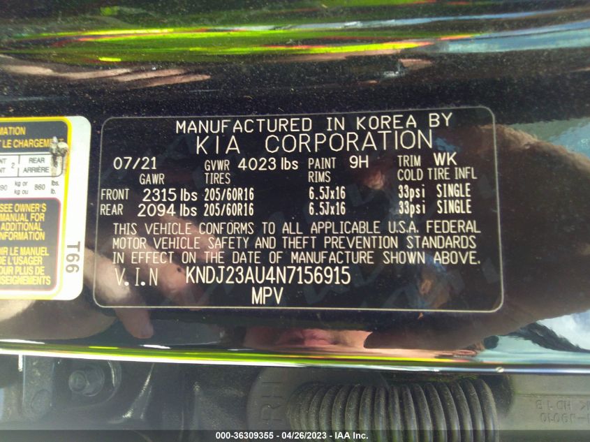 2022 KIA SOUL LX - KNDJ23AU4N7156915