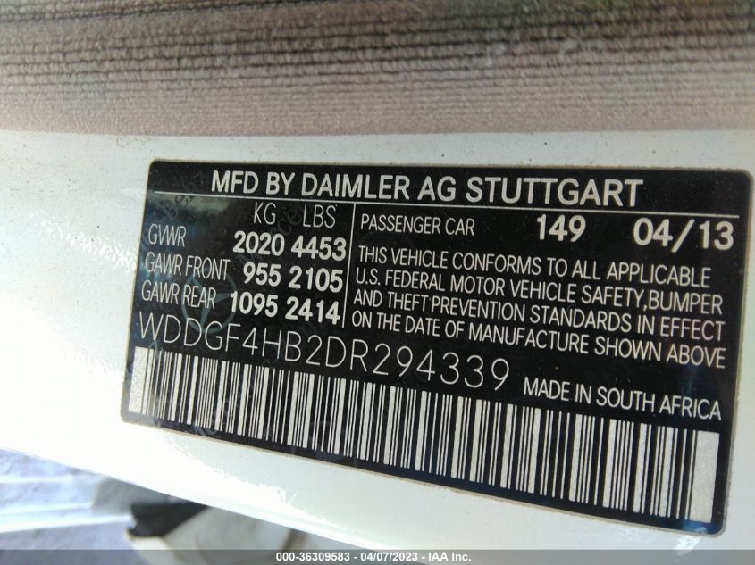 2013 MERCEDES-BENZ C-CLASS C 250 LUXURY - WDDGF4HB2DR294339