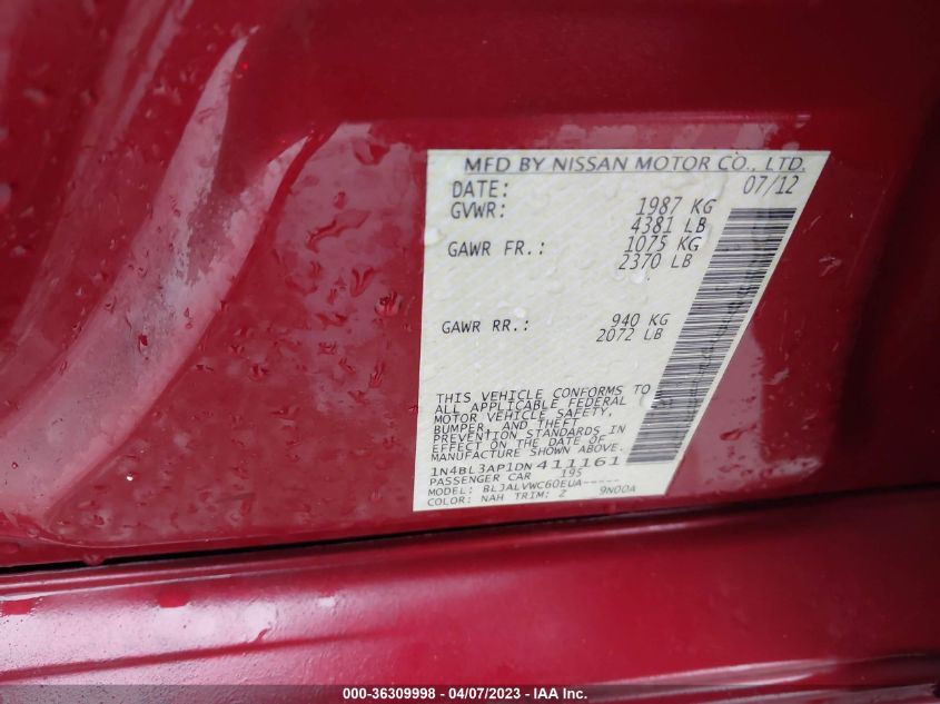 2013 NISSAN ALTIMA 3.5 SL - 1N4BL3AP1DN411161