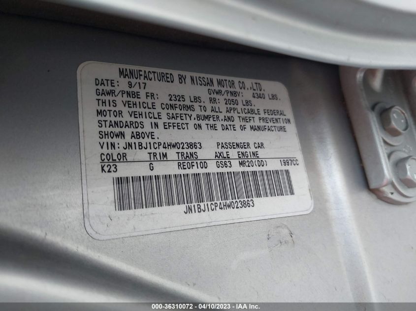 2017 NISSAN ROGUE SPORT SL - JN1BJ1CP4HW023863