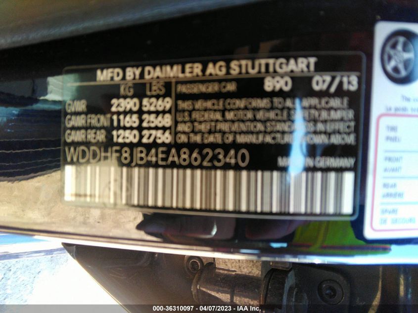2014 MERCEDES-BENZ E-CLASS E 350 - WDDHF8JB4EA862340