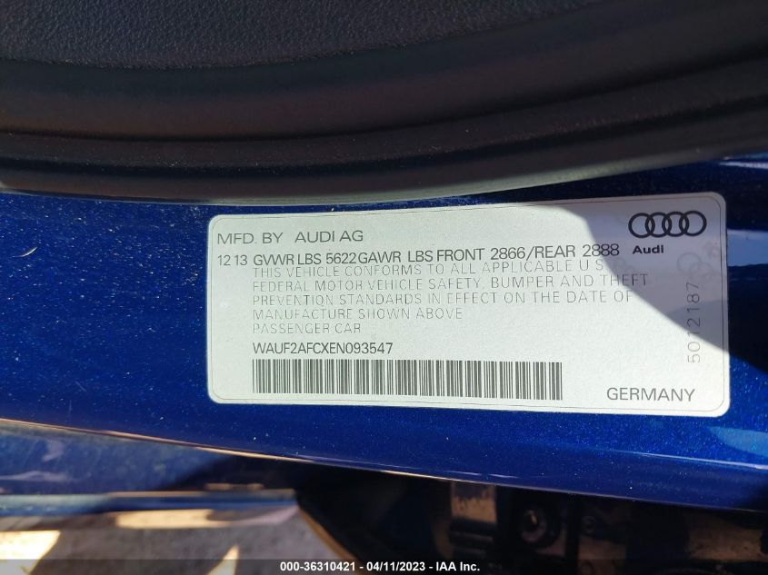2014 AUDI S6 PRESTIGE - WAUF2AFCXEN093547