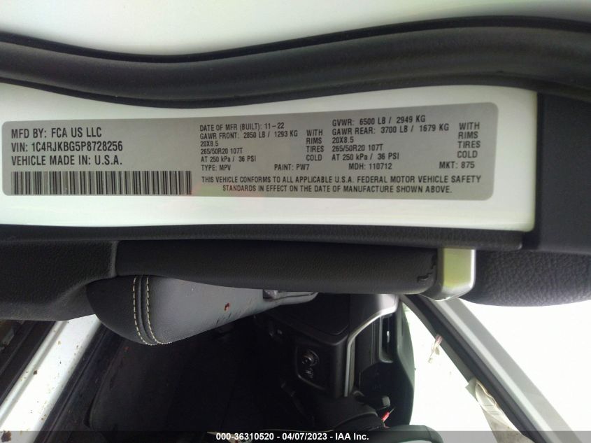 2023 JEEP GRAND CHEROKEE L LIMITED - 1C4RJKBG5P8728256