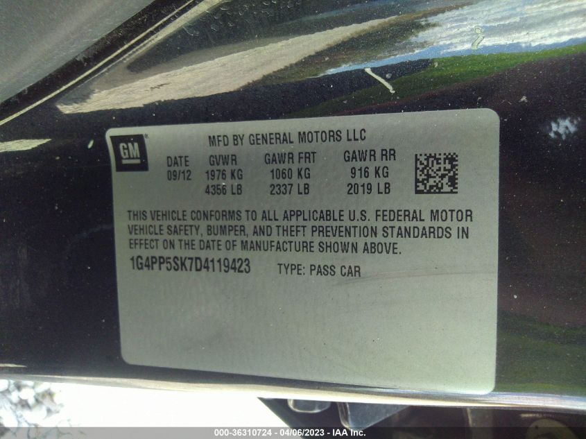 2013 BUICK VERANO - 1G4PP5SK7D4119423