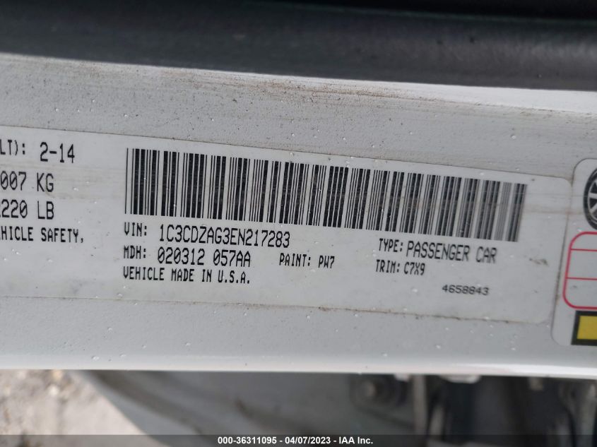 2014 DODGE AVENGER SE - 1C3CDZAG3EN217283