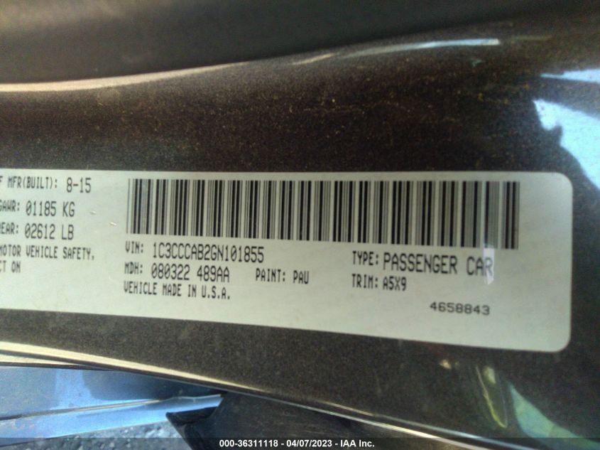 2016 CHRYSLER 200 LIMITED - 1C3CCCAB2GN101855