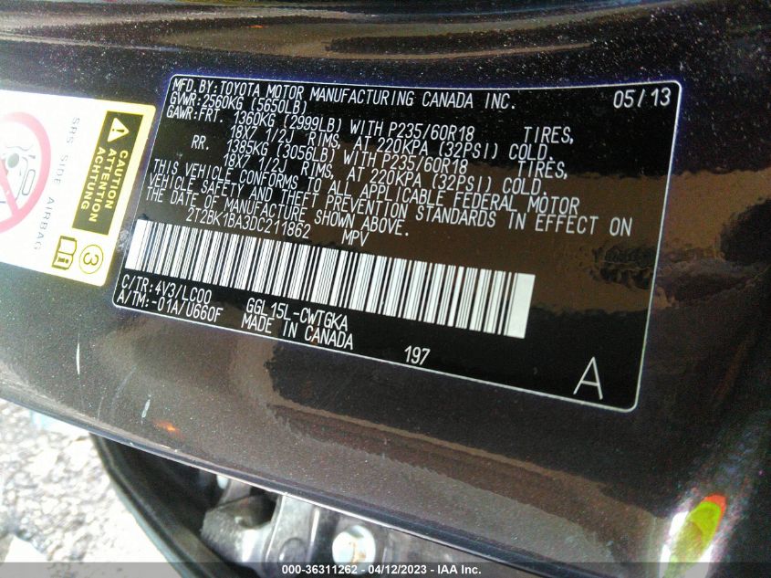 2013 LEXUS RX 350 - 2T2BK1BA3DC211862