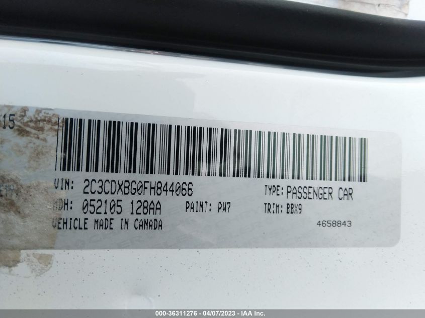2015 DODGE CHARGER SE - 2C3CDXBG0FH844066