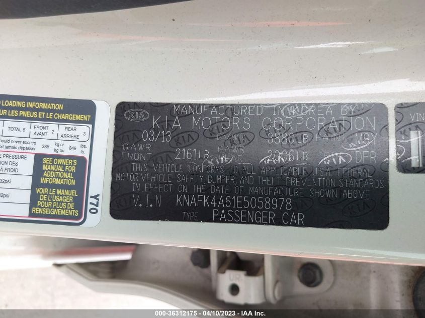 2014 KIA FORTE LX - KNAFK4A61E5058978