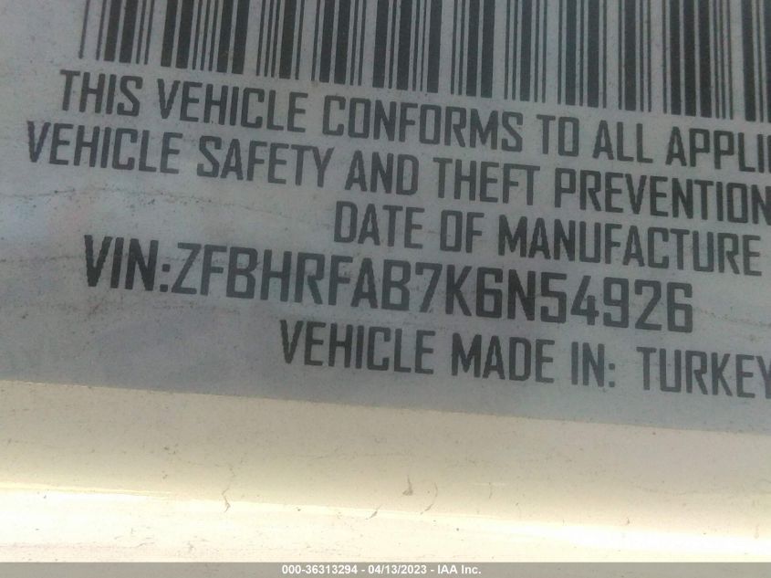 2019 RAM PROMASTER CITY TRADESMAN - ZFBHRFAB7K6N54926