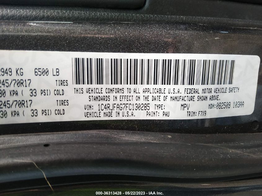 2015 JEEP GRAND CHEROKEE LAREDO - 1C4RJFAG7FC130285