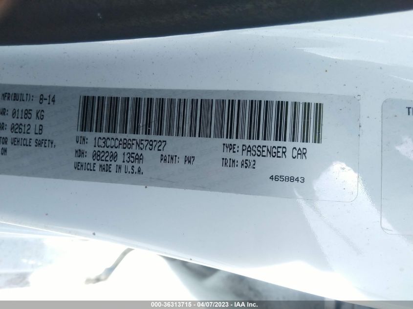 2015 CHRYSLER 200 LIMITED - 1C3CCCAB6FN579727