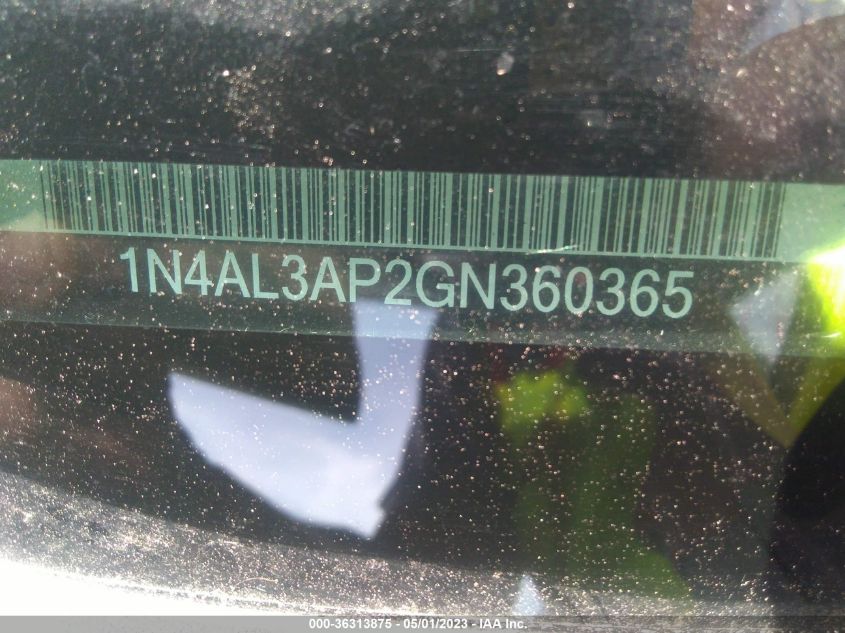 2016 NISSAN ALTIMA 2.5 S - 1N4AL3AP2GN360365