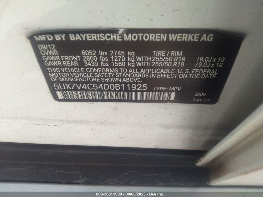 2013 BMW X5 XDRIVE35I - 5UXZV4C54D0B11992