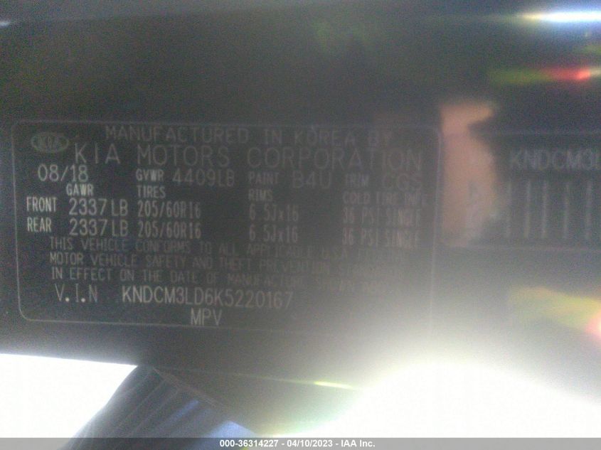 2019 KIA NIRO PLUG-IN HYBRID LX - KNDCM3LD6K5220167