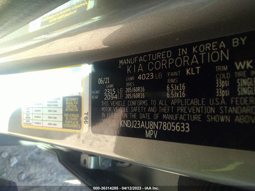 2022 KIA SOUL LX - KNDJ23AU8N7805633